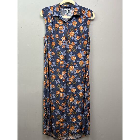 Susina Shirt Dress Womens Small‎ Sleeveless Casual Blue Summer Flowy Relaxed - Picture 1 of 7